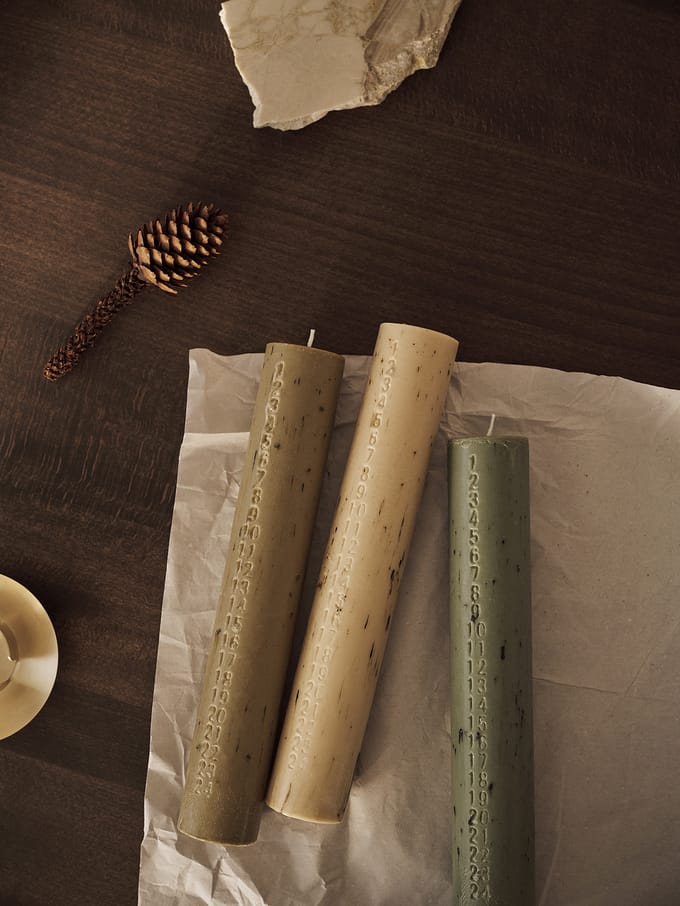 Ferm Living - Mura adventskaars - bruin