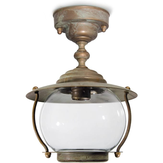 Moretti Luce Olivia buiten plafondlamp, IP44, messing, glas