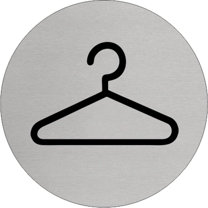 CombiCraft Aluminium deurbordje 'Garderobe' Ø75 mm met 3M-tape