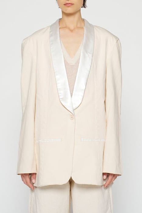 10DAYS Smoking Blazer Slub Twill Ecru Größe: XL | Blazer Outlet | Damen | Braun