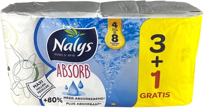 Nalys Keukenrol 3+1 Maxi Rol | Sterk keukenpapier