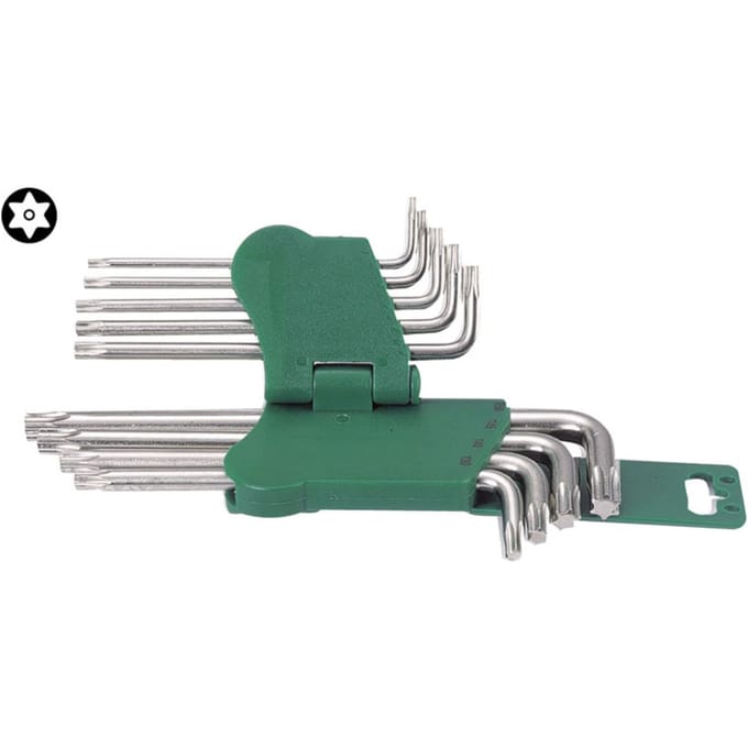 Pennenzak set TORX TAMPER HANS 9 stuks(T10-T50) met opening, lang
