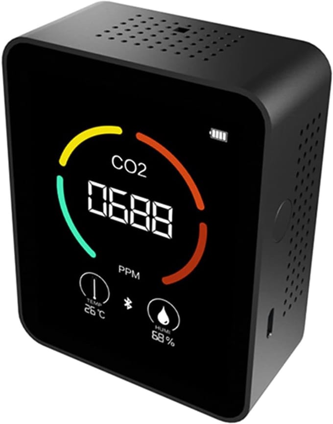 Luchtkwaliteit Detector - CO2 Meter - Omgeving Meten - Realtime Weergave - 89 x 70 x 35 mm - Wit