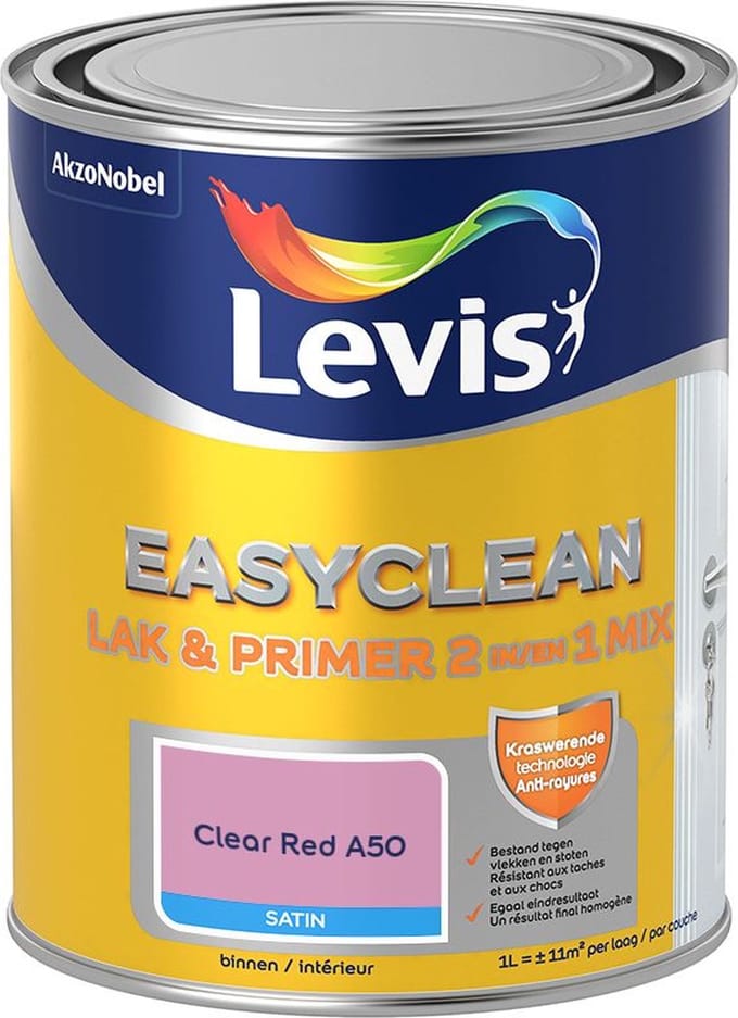 Levis - Easyclean Lak & Primer 2-In-1 Mix - Clear Red A50 - Mengverf - 1 L