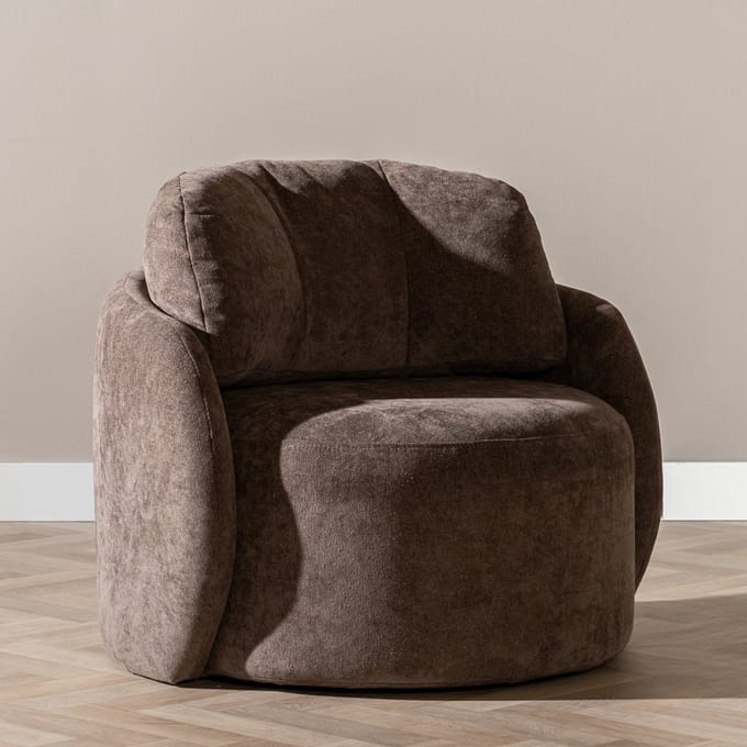 Bronx71® Fauteuil Cali chenille bruin