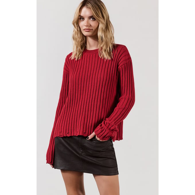 Mikuta The Red Destroyed Knitted Sweater Taglia: M | Maglioni a maglia Outlet | Donna | Rosso