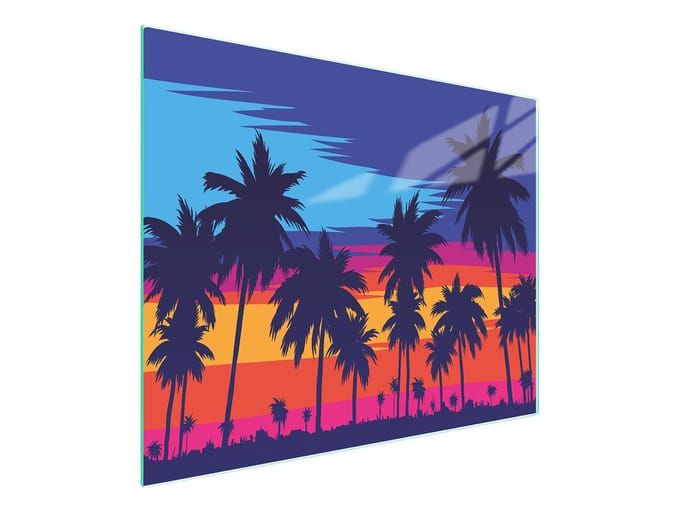 TMK ArtDeko - Snijplank - Glas - 52x30 cm - Palm Motief