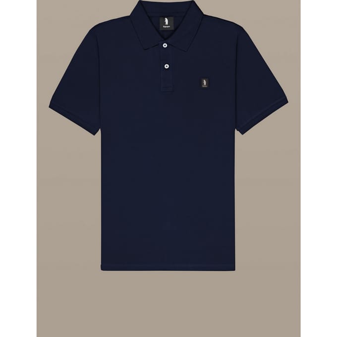 polo met patch man marine blauw