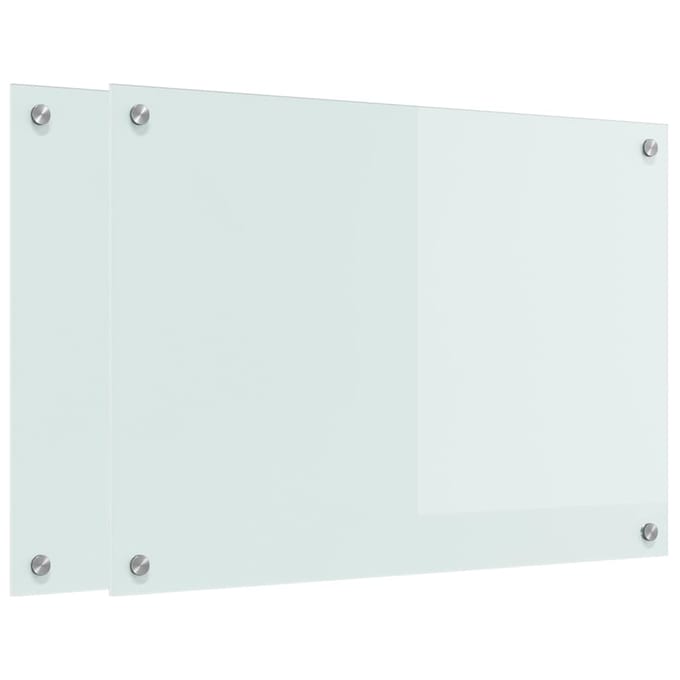 vidaXL - Keukenachterwand - 2 - st - Wit - 70 - x - 50 - cm - gehard - glas