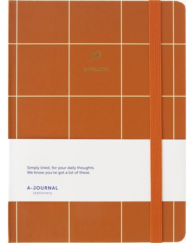 A-Journal - Notitieboek - geruit terracotta - A5