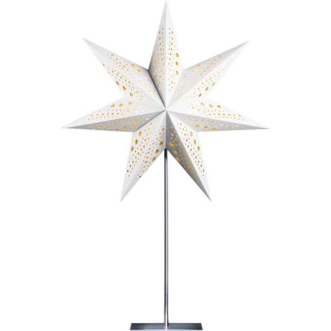 STERNTALER papieren ster, wit, 7 punten, Ø 45 cm, hoogte 70 cm