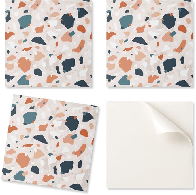 Set vinyltegels met abstract steenpatroon, 9x30x30 cm