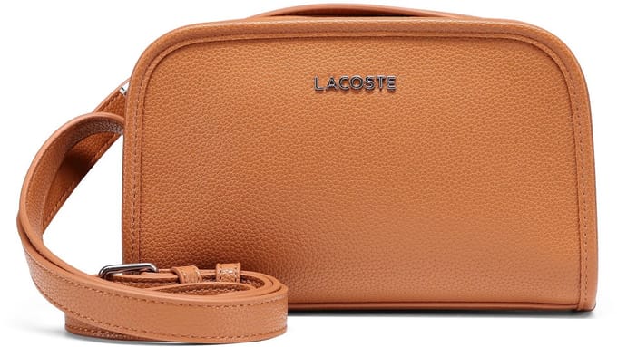 LACOSTE schoudertas Crossover Bag Argan Oil Lichtbruin