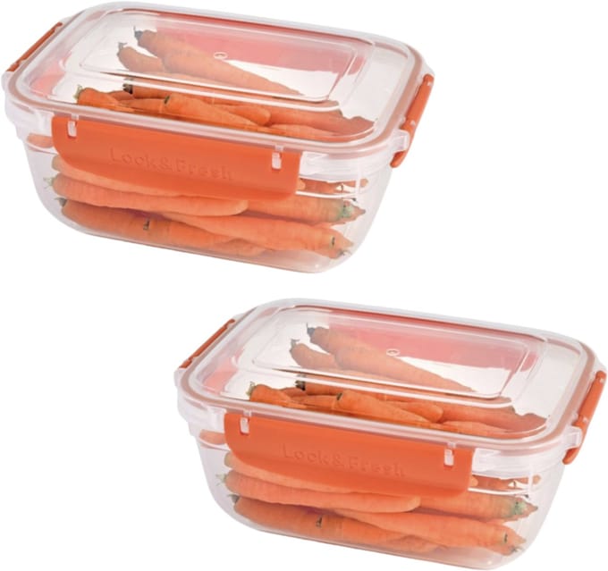 Lock&Fresh voorraadbak - Vershoudbox oranje - 1400ml - BPA vrij