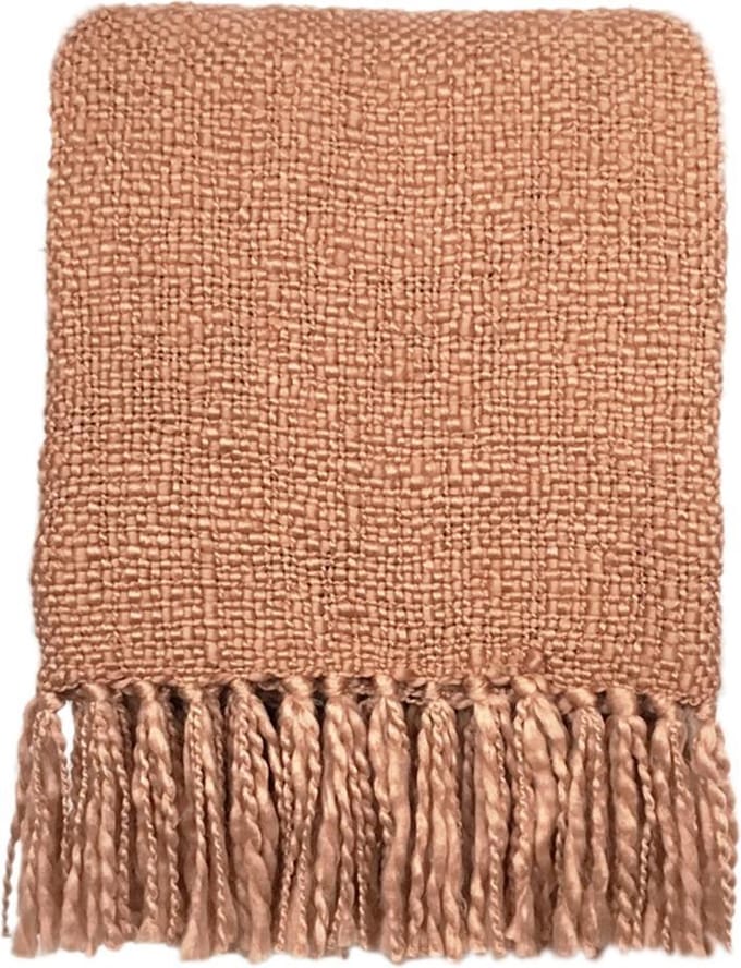 Brush pink throw
