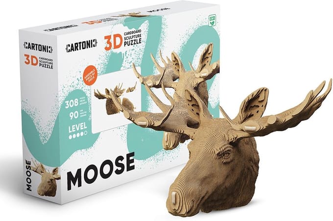 CARTONIC- Moose- 3D puzzel- Speelgoed - DIY- Creatief - Karton - Voor kinderen en volwassenen
