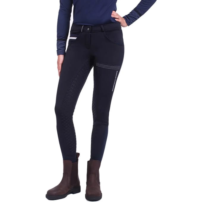 QHP - Rijbroek softshell Emma full grip - Navy - 42