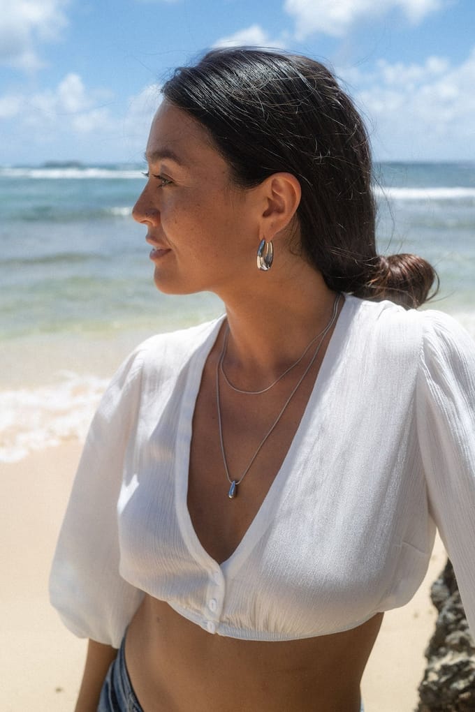 PURELEI Mahina Club Dewdrop Set Silver Größe: OS | Halsketten Outlet | Damen | Grau