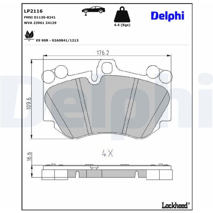 Remblokset DELPHI LP2116, voor