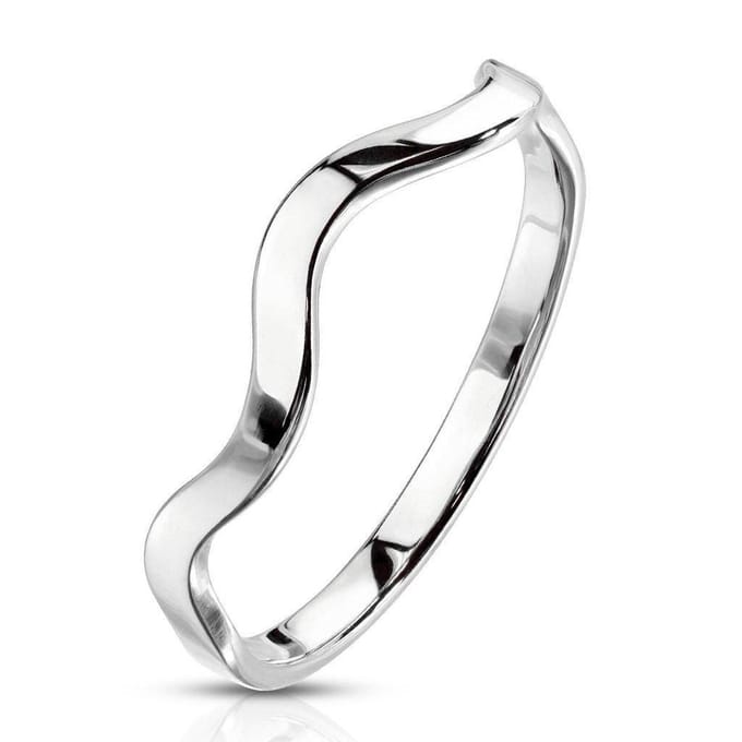 Ring Dames - Ringen Dames - Ringen Vrouwen - Dames Ring - Zilverkleurig - Zilveren Kleur - Ring - Golfbeweging - Wave