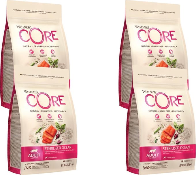Wellness Core Grain Free Cat Sterilised Zalm - Kattenvoer - 4 x 300 g