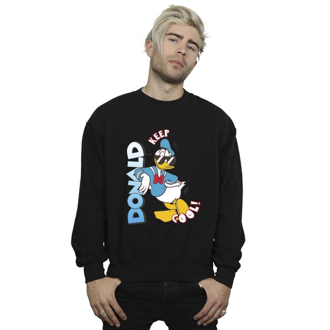 Disney Heren Donald Duck Cool Sweatshirt (Zwart)