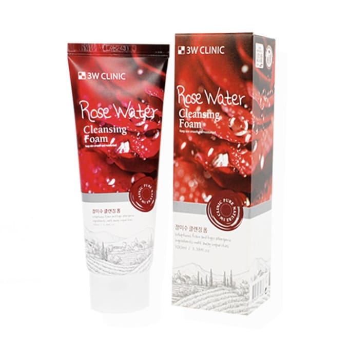 3W CLINIC Rose Water Cleansing Foam 100ml # 100ml x 3pcs