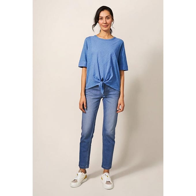 White Stuff Tie Hem Top Mid Blue Taglia: 20 | Maglie Sportivi Outlet | Donna | Blu