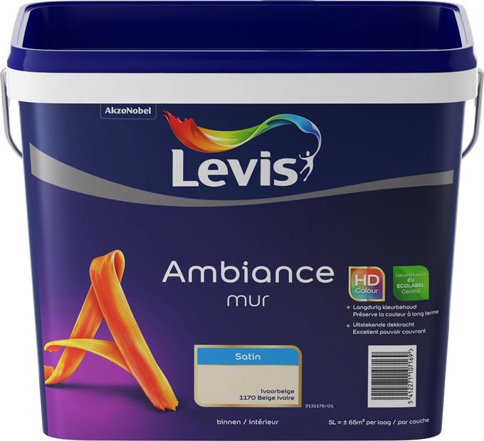 Levis - Ambiance Mur Satin - Ivoorbeige - 5 L