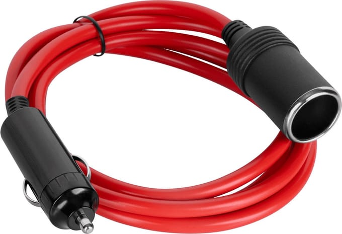 Verlengsnoer voor Sigarettenaansteker - 15A 12/24V - Max. 120W - 2 meter - Rood