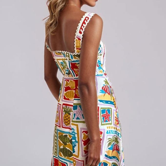 Nieuwe Damesmode Geprinte Salopette Rok Temperament Strapless Hoge Taille Jurk 3XL wit