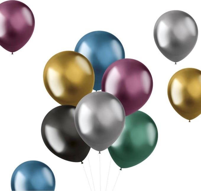 Folat - ballonnen Intense Chrome Assortiment 33 cm - 50 stuks