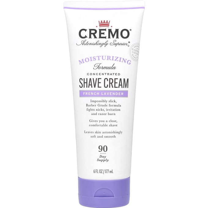 Cremo, Crème à Raser, Lavande Française, 6 fl oz (177 ml) white