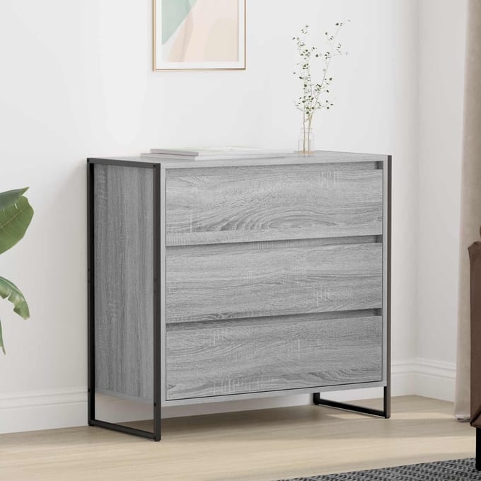 vidaXL - Dressoir - Grijs - Sonoma - 79 - x - 36 - x - 75.5 - cm - Bewerkt - hout