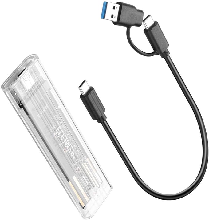 M.2 SSD Behuizing - Externe Harde Schijf Case - Snelle Data Overdracht - Gereedschapsloze Installatie - 2230-2280 - Transparant