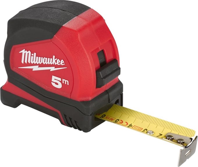 Milwaukee rolbandmaat Pro Compact - 5mtr - 25mm - met broekclip