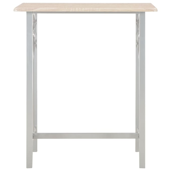 vidaXL - 3-delige - Barset - hout - en - staal