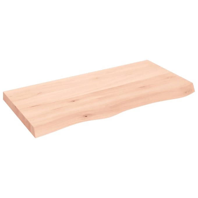 vidaXL - Wastafelblad - 100x50x(2-6) - cm - onbehandeld - massief - hout