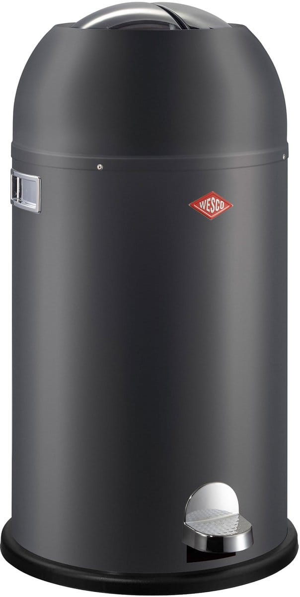 WESCO Kickmaster Prullenbak | Pedaalemmer | 33 Liter | Metaal - Mat grafiet | Afvalemmer - Made in Germany