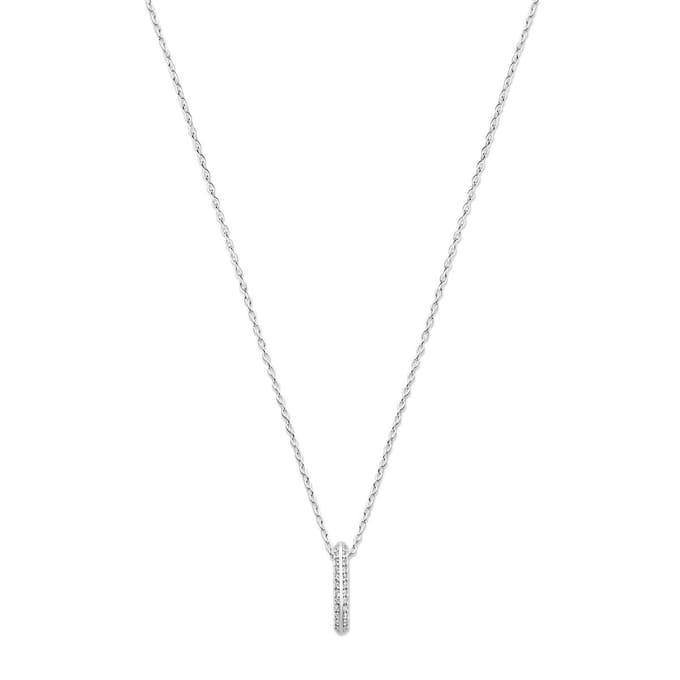 zilver gerhodineerd collier zirkonia 42 + 3 cm 1339001