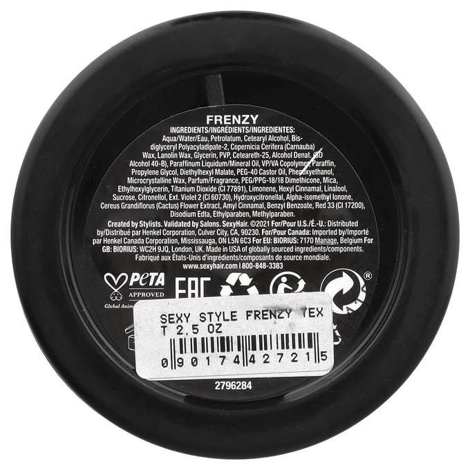 SexyHair, Style, Press, Matte Texturizing Paste, 70g (2.5oz) black