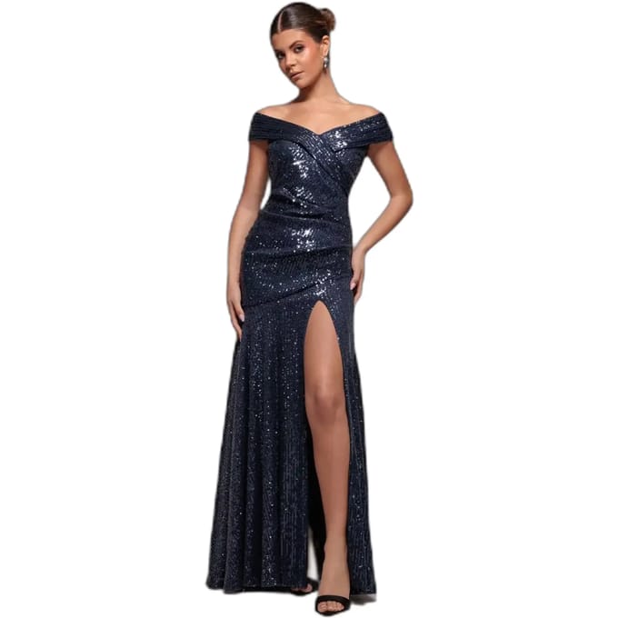 Damesjurk Goddiva Bardot Sequin