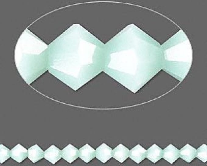 Swarovski Elements, 48 stuks Xilion Bicone kralen (5328), 4mm, mint alabaster
