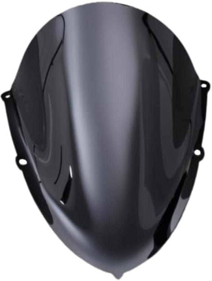 Dubbel Bol Verhoogd Windscherm Motorfiets Polycarbonaat Zwart