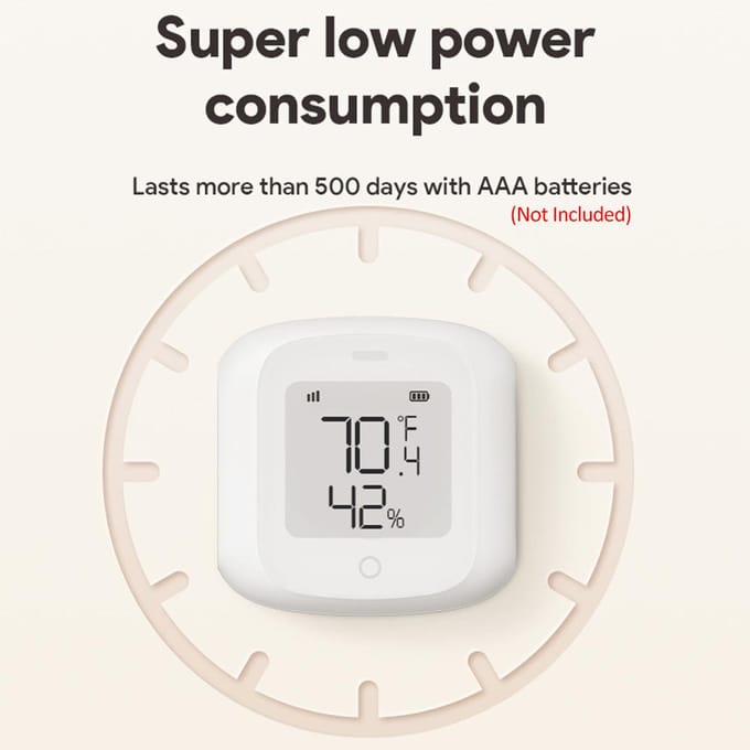 Zigbee temperatuur-vochtigheidsmonitor Slimme temperatuur- en vochtigheidssensor met LCD-scherm voor binnen WiFi wit