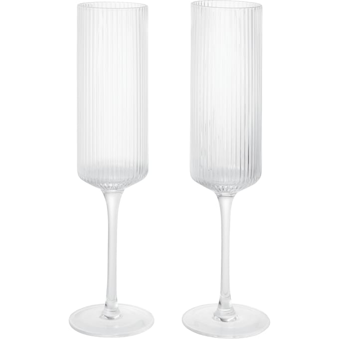 Ferm Living Ripple champagneglazen (set van 2) - clear