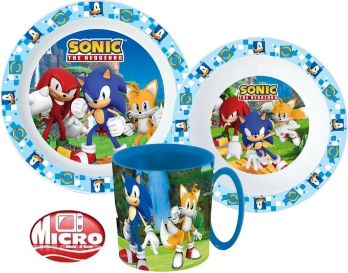 Sonic the Hedgehog Ontbijtset - Lunchset - Dinerset Bord, Schaal en Beker 350ml