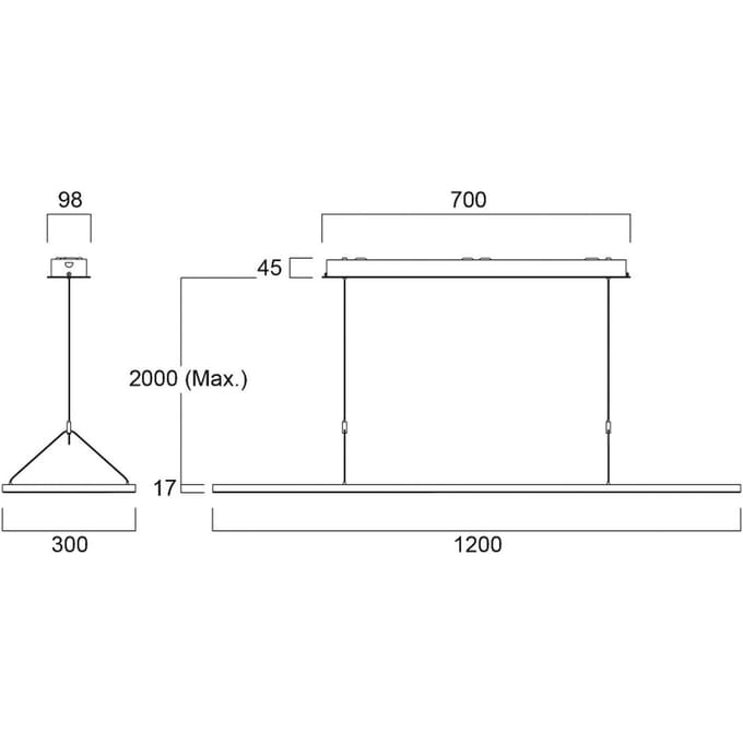 Sylvania LED hanglamp Areum, 120 x 30 cm, 840