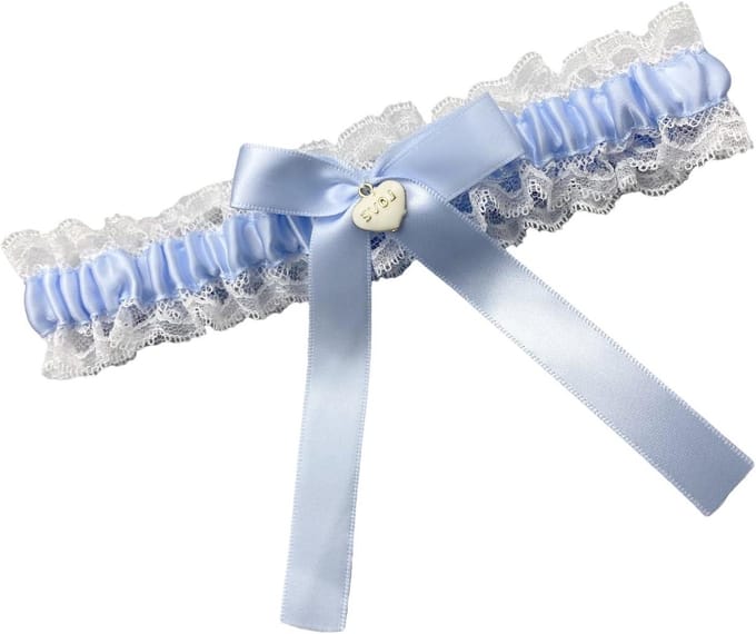 Kanten Kousenband - Bruids Accessoire - Bruiloft Versiering - Met Lint Strik - Verstelbaar - Wit