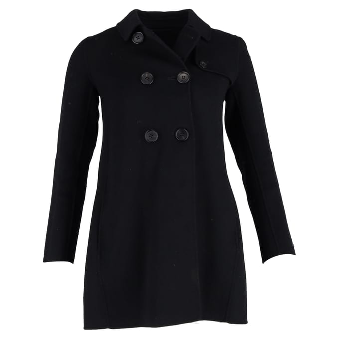 Max Mara Dubbelzijdige Peacoat in Zwart Wol